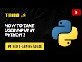 User Input in Python Python User Input User Input in Hindi