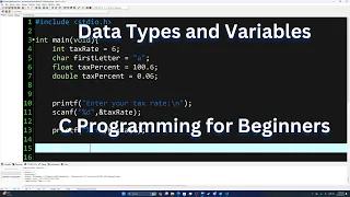 C Tutorial For Beginners EP 3 Data Types