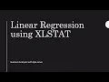 Linear Regression using Excel XLSTAT with data from The Biggest Loser Business Analytics