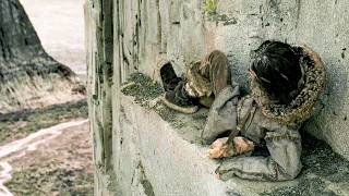 young man wakes up on a cliffside ledge with a broken leg and doesnt know what to do