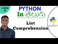 List Comprehension in python in Telugu Learn Python in Telugu Lesson - 39