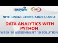 Data Analytics with Python NPTEL Week 10 Assignment 10 Solution Jan2021
