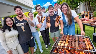 FIZ ESPETINHOS PRA TODOS MEUS AMIGOS NA NOSSA MANSÃO!