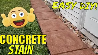 HOW TO Stain Concrete Easy diy with Valspar from LOWE S