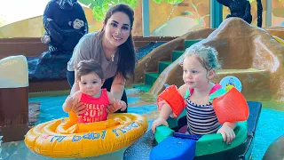 يوم كامل في المسبح مع اطفالي بيرلا سبحت لوحدها 