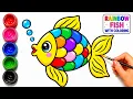 Rainbow Fish Drawing for Kids Learn Colors Easy Coloring Tutorial