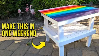 Make this simple patio table with just a miter saw