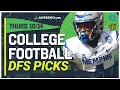 CFB DFS Strategy Lineups for DraftKings FanDuel Week 7 Memphis More Thursday