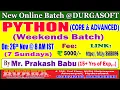 PYTHON Weekends Batch Online Training DURGASOFT