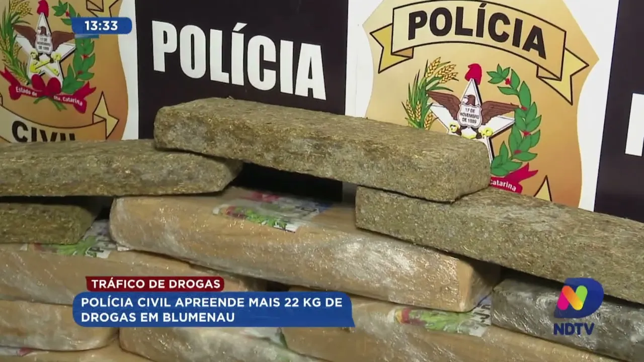 Tráfico de drogas: Polícia Civil apreende mais de 22 kg de drogas em Blumenau