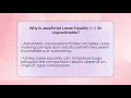 Why Is JavaScript Loose Equality So Unpredictable - JavaScript Toolkit