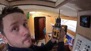Snowbird Ep28 Destroying boat Removing the sailboat headliner connecting wirings Hallberg Rassy DIY