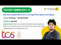 TCS NQT 2026 Coding Prep Day 11 Remove Duplicates from String Yellowmatics