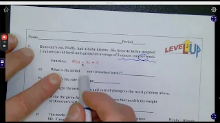 Algebra 1 Level Up Linear Equations in Slope Intercept Form