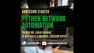 Starting New Weekend Batch for Python Network Automation 19-Nov 3-Hrs Session Fast Track