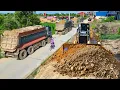 Download Lagu Be Wary! Processing Landfill Using Skill Dozer SHANTUI Push Stone Soil \u0026 Dump Truck 25.5Ton, Mix VDO