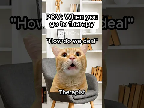 CAT MEMES 🐱 WHEN YOU GO TO THERAPY #relatable #cat #funny #therapy #shorts