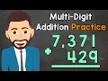 Multi-Digit Addition Practice Elementary Math with Mr J