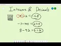 Integers Decimals English