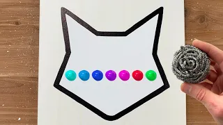 Fox Silhouette Acrylic Painting Tutorial Double Exposure Easy Masking Tape Satisfying