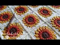 Crochet Sunburst Sunflower Granny Square Tutorial