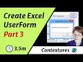 Create an Excel UserForm Part 3 of 3