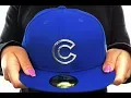 Cubs GOLD FRAMED METAL-BADGE Royal Fitted Hat by New Era