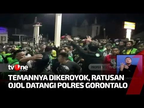 Ratusan Pengemudi Ojol Satroni Polres Gorontalo Usai Temannya Dikeroyok