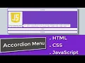 Build an accordion menu using HTML - CSS and JavaScipt JavaScript examples