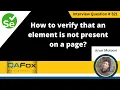 How to verify that an element is not present on a page Selenium Interview Question