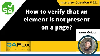 How to verify that an element is not present on a page Selenium Interview Question