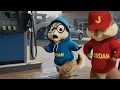 Chipmunks at gas pump