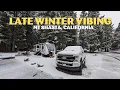 RV Camping Adventure at Mt Shasta KOA Easter Snowboarding Window Decorating