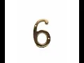 Don Jo BN66 605 6 inch House Number 6 Bright Brass Finish