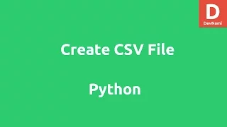 Create CSV File using Python List
