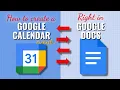 How to Create a Google Calendar Event Right in a Google Doc Step-by-Step Tutorial