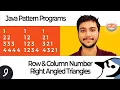 Java Pattern Programs Right Angled Triangle Row Column Logic
