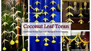 how to make coconut leaf toran hangings with marigold