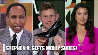 Stephen A gifted Molly Qerim a pair of shoes for losing his bet First Take