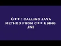 C calling java method from c using JNI