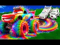 Download Lagu 🌈Rainbow Pit Transform In Big \u0026 Small: Lightning Mcqueen  \u0026 Mater vs  Pixar Cars! Beam.NG Drive!