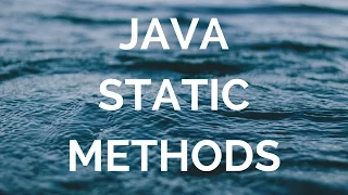 Java static methods manohar academy