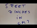 5 feet 7 inches in cm