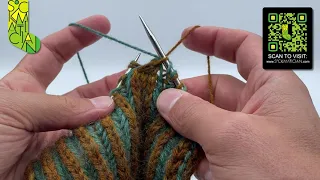 Simple Right-Leaning Double Decrease in Double-Knitted Brioche A Sockmatician Tutorial