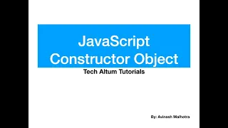 JavaScript Constructor Object constructor object using new keyword