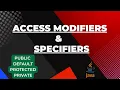 Understanding Java Access Modifiers Public Private Protected Default Part 1