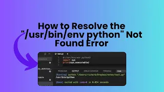 How to Resolve the env python Not Found Error