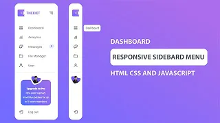 Responsive Sidebar in HTML CSS and Javascript Dashboard Sidebar Menu