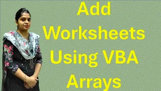 Add New Worksheets by VBA Arrays VBA Arrays in Hindi VBA Tutorial Add Worksheets in Excel