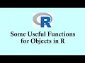 R programming for beginners Some useful functions for objects in R programming